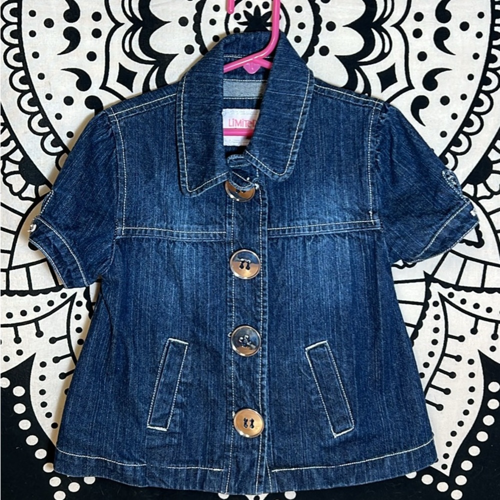 Limited Too Dark Blue Denim Jacket with Large Buttons